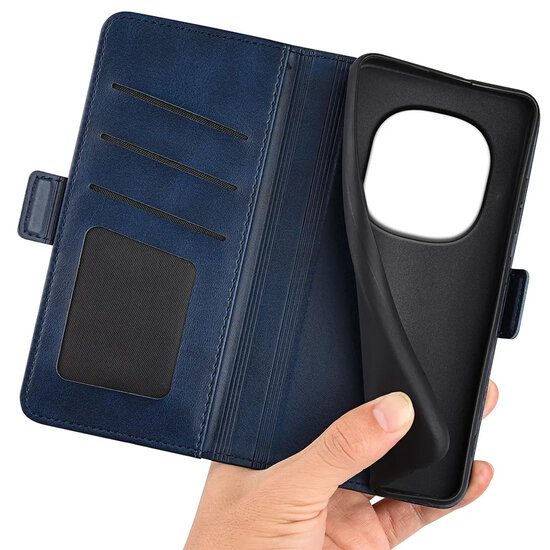 Xiaomi Redmi Note 15 Pro 4G Hoesje - MobyDefend Luxe Wallet Book Case (Sluiting Zijkant) - Blauw