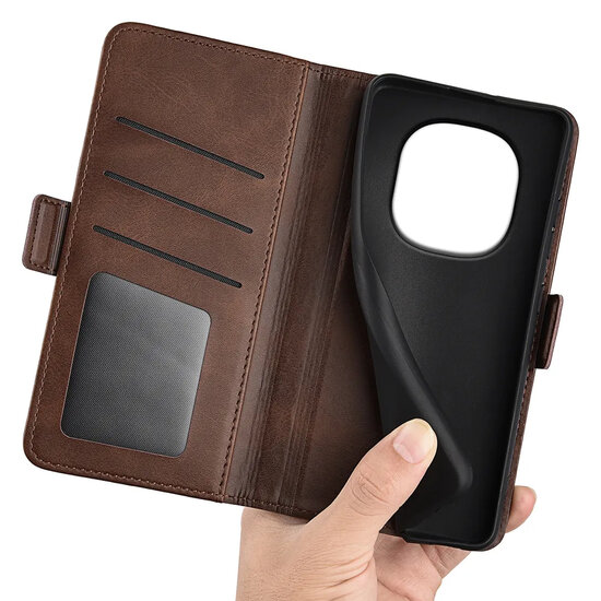 Xiaomi Redmi Note 15 Pro 4G Hoesje - MobyDefend Luxe Wallet Book Case (Sluiting Zijkant) - Bruin