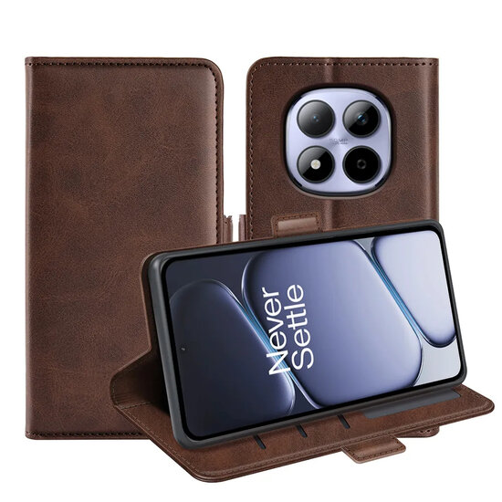 Xiaomi Redmi Note 15 Pro 4G Hoesje - MobyDefend Luxe Wallet Book Case (Sluiting Zijkant) - Bruin