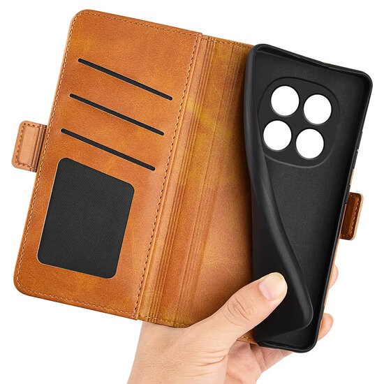 Xiaomi Redmi Note 15 Pro 5G Hoesje - MobyDefend Luxe Wallet Book Case (Sluiting Zijkant) - Lichtbruin