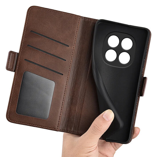 Xiaomi Redmi Note 15 Pro 5G Hoesje - MobyDefend Luxe Wallet Book Case (Sluiting Zijkant) - Bruin