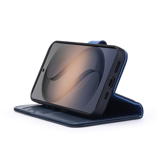 Samsung Galaxy S26 Hoesje - Luxe Leren MobyDefend Wallet Bookcase - Blauw