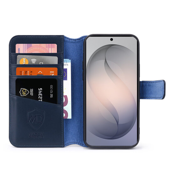 Samsung Galaxy S26 Ultra Hoesje - Luxe Leren MobyDefend Wallet Bookcase - Blauw