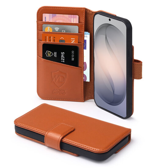 Samsung Galaxy S26 Ultra Hoesje - Luxe Leren MobyDefend Wallet Bookcase - Bruin