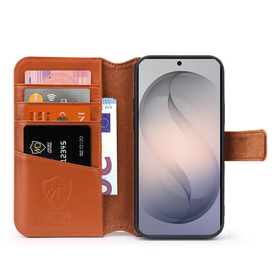 Samsung Galaxy S26 Ultra Hoesje - Luxe Leren MobyDefend Wallet Bookcase - Bruin