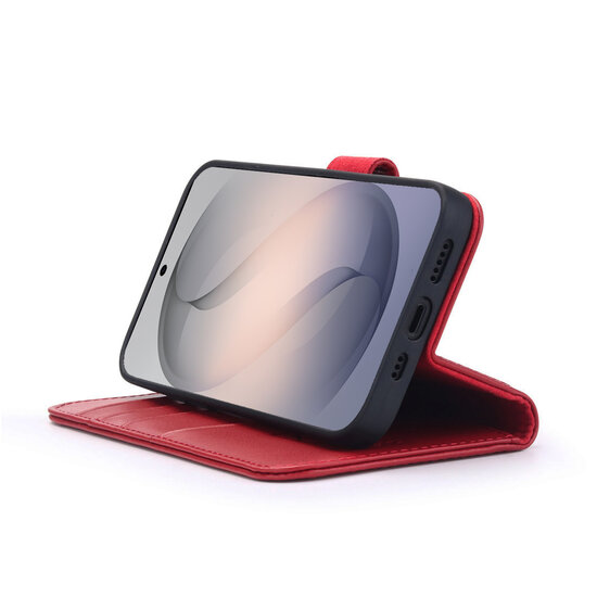 Samsung Galaxy S26 Ultra Hoesje - Luxe Leren MobyDefend Wallet Bookcase - Rood