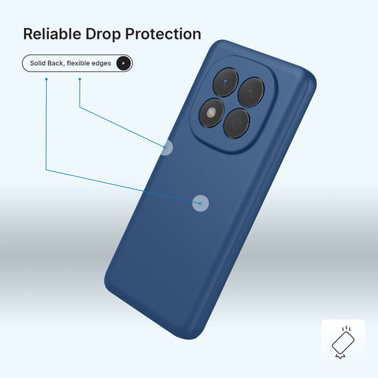 Xiaomi Redmi Note 15 4G Hoesje - MobyDefend Matte Siliconen Backcover - Blauw