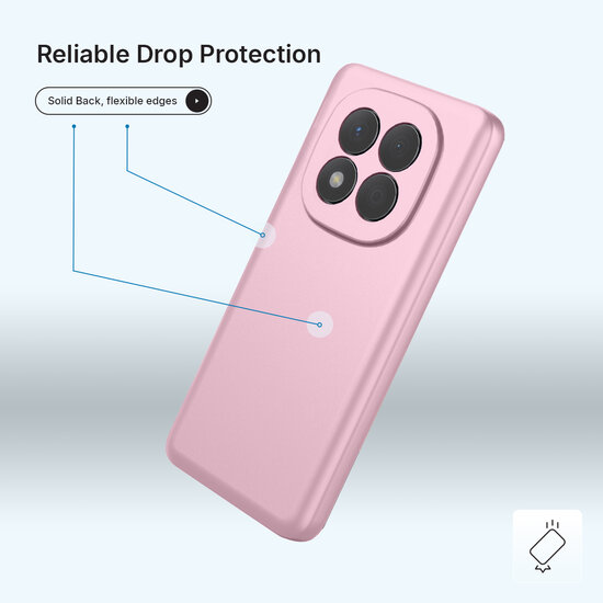 Xiaomi Redmi Note 15 4G Hoesje - MobyDefend Matte Siliconen Backcover - Licht Roze
