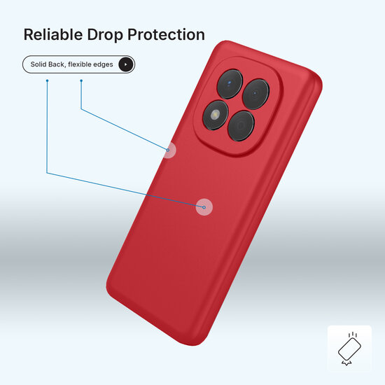 Xiaomi Redmi Note 15 5G Hoesje - MobyDefend Matte Siliconen Backcover - Framboosrood