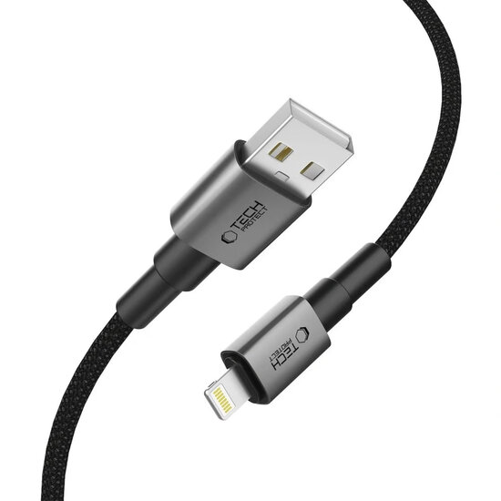 Tech-Protect Ultraboost DNA USB-A naar Lightning kabel - 1 Meter - Zwart-Grijs