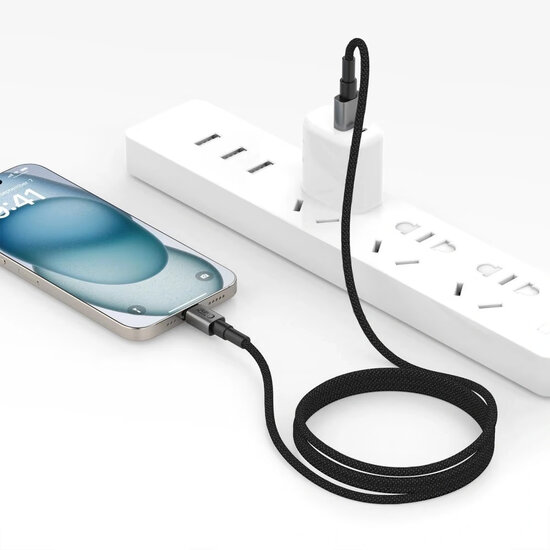 Tech-Protect Ultraboost DNA USB-A naar Lightning kabel - 1 Meter - Zwart-Grijs