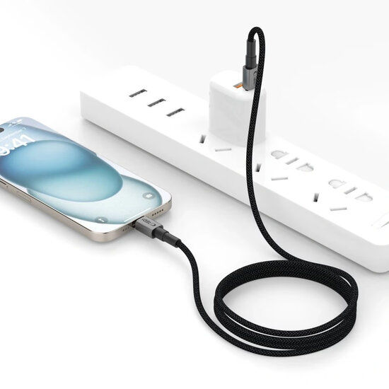 Tech-Protect Ultraboost DNA USB-C naar Lightning kabel - 0,25 Meter - Zwart-Grijs