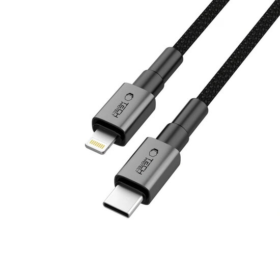 Tech-Protect Ultraboost DNA USB-C naar Lightning kabel - 1 Meter - Zwart-Grijs