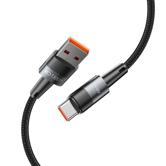 Tech-Protect Ultraboost USB-A naar USB-C kabel - 0,25 Meter - Zwart-Grijs