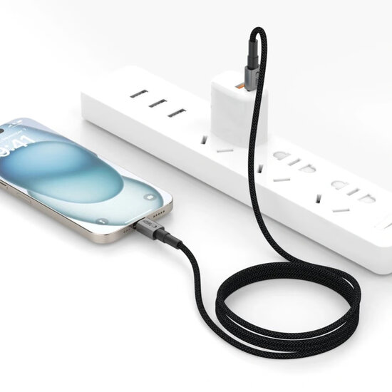 Tech-Protect Ultraboost DNA USB-C naar USB-C kabel - 0,50 Meter - Zwart-Grijs