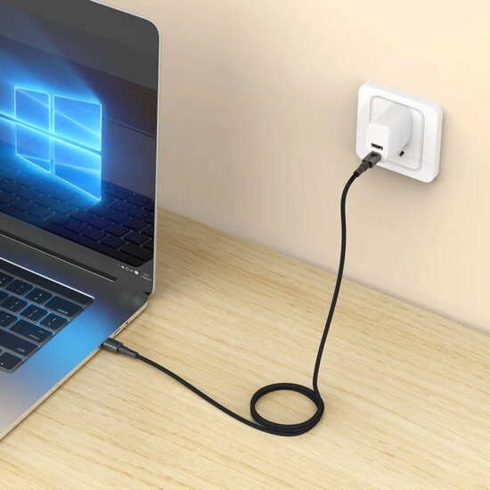 Tech-Protect Ultraboost DNA USB-C naar USB-C kabel - 0,50 Meter - Zwart-Grijs