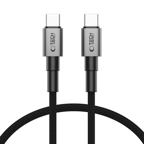 Tech-Protect Ultraboost DNA USB-C naar USB-C kabel - 2 Meter - Zwart-Grijs