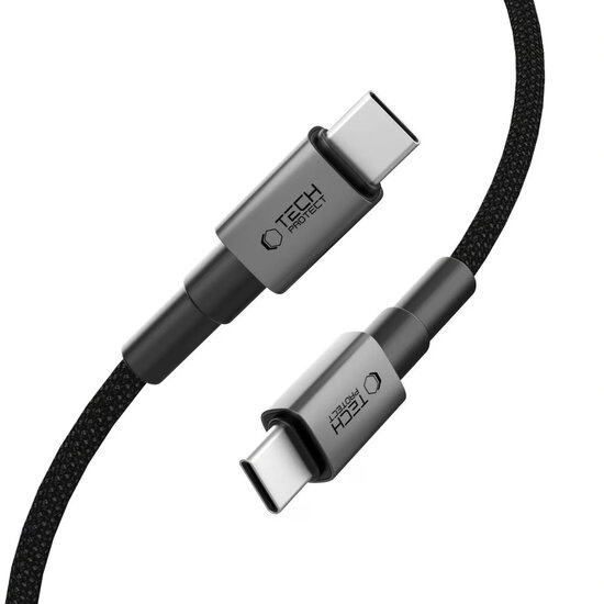 Tech-Protect Ultraboost DNA USB-C naar USB-C kabel - 2 Meter - Zwart-Grijs