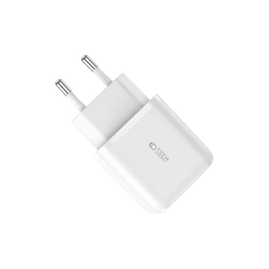 Tech-Protect Wall charger - Oplader met 1 USB-A en 1 USB-C poort -20W - Quick Charge 3.0 - Wit