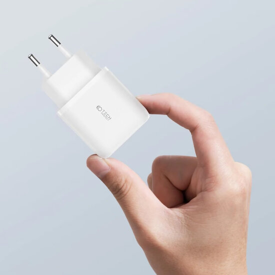 Tech-Protect Wall charger - Oplader met 1 USB-A en 1 USB-C poort -20W - Quick Charge 3.0 - Wit