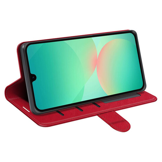 Samsung Galaxy A27 Hoesje - MobyDefend Wallet Book Case (Sluiting Achterkant) - Rood