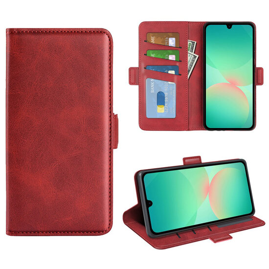 Samsung Galaxy A27 Hoesje - MobyDefend Luxe Wallet Book Case (Sluiting Zijkant) - Rood