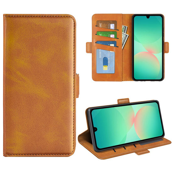 Samsung Galaxy A27 Hoesje - MobyDefend Luxe Wallet Book Case (Sluiting Zijkant) - Lichtbruin