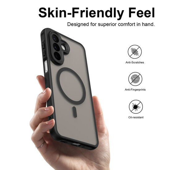 Samsung Galaxy A27 Hoesje - MobyDefend MagSafe Case Mat Transparant Met Gekleurde Rand - Groen