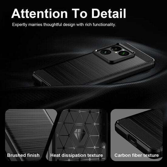 Sony Xperia 1 VIII Hoesje - MobyDefend TPU Backcover - Geborstelde Metaal &amp; Carbon-Look - Blauw
