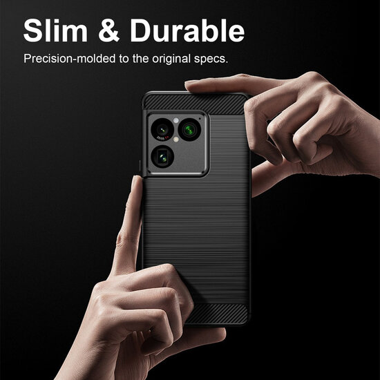 Sony Xperia 1 VIII Hoesje - MobyDefend TPU Backcover - Geborstelde Metaal &amp; Carbon-Look - Blauw