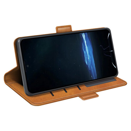 Sony Xperia 1 VIII Hoesje - MobyDefend Luxe Wallet Book Case (Sluiting Zijkant) - Lichtbruin