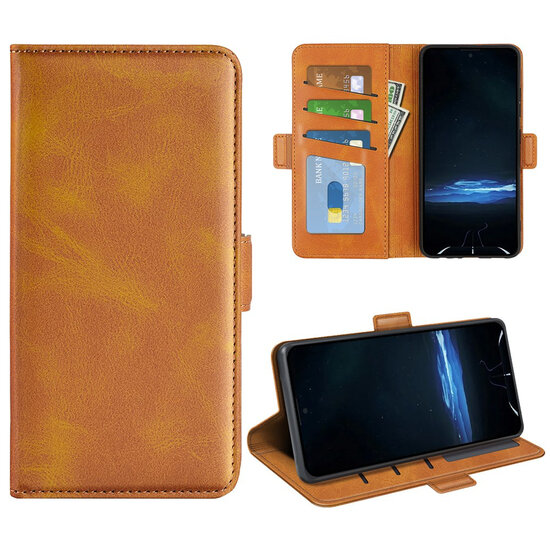 Sony Xperia 1 VIII Hoesje - MobyDefend Luxe Wallet Book Case (Sluiting Zijkant) - Lichtbruin