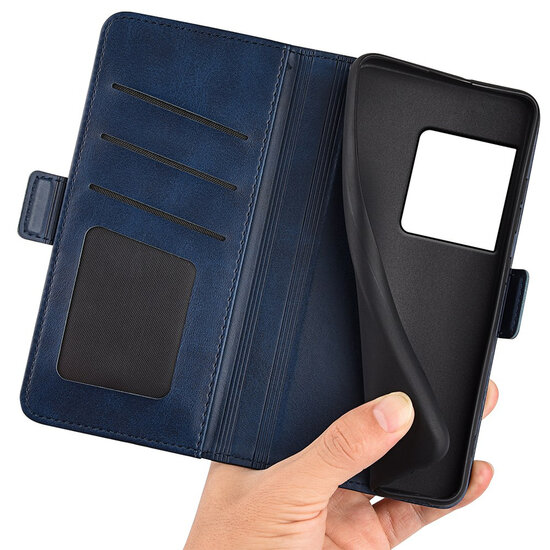 Sony Xperia 1 VIII Hoesje - MobyDefend Luxe Wallet Book Case (Sluiting Zijkant) - Blauw