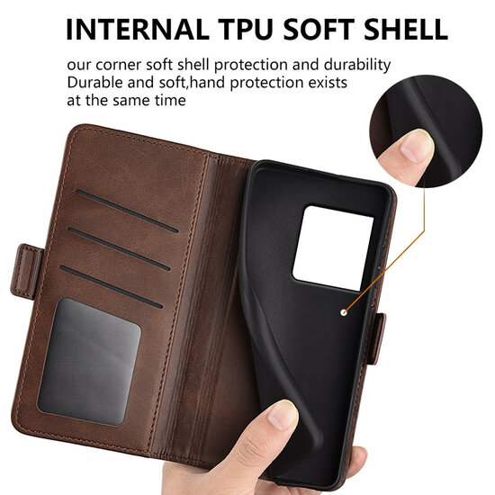 Sony Xperia 1 VIII Hoesje - MobyDefend Luxe Wallet Book Case (Sluiting Zijkant) - Bruin
