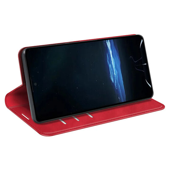 Sony Xperia 1 VIII Hoesje - MobyDefend Luxe Wallet Bookcase (Magnetische Sluiting) - Rood