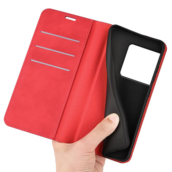 Sony Xperia 1 VIII Hoesje - MobyDefend Luxe Wallet Bookcase (Magnetische Sluiting) - Rood
