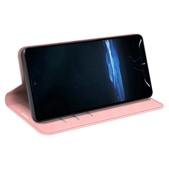 Sony Xperia 1 VIII Hoesje - MobyDefend Luxe Wallet Bookcase (Magnetische Sluiting) - Roze