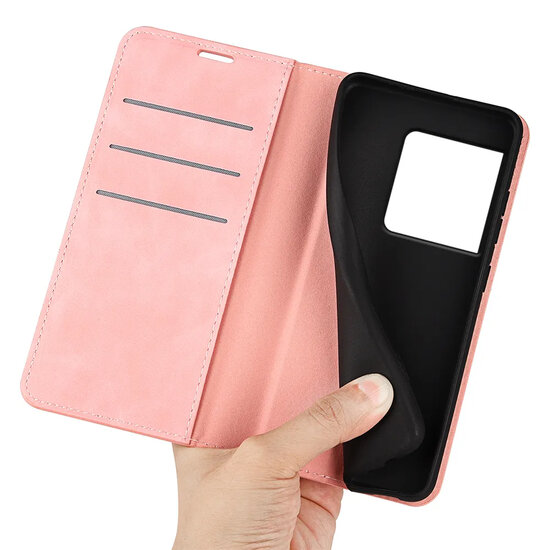 Sony Xperia 1 VIII Hoesje - MobyDefend Luxe Wallet Bookcase (Magnetische Sluiting) - Roze