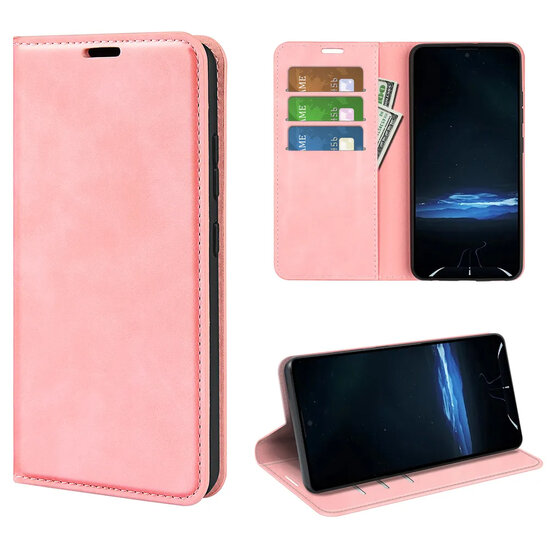 Sony Xperia 1 VIII Hoesje - MobyDefend Luxe Wallet Bookcase (Magnetische Sluiting) - Roze