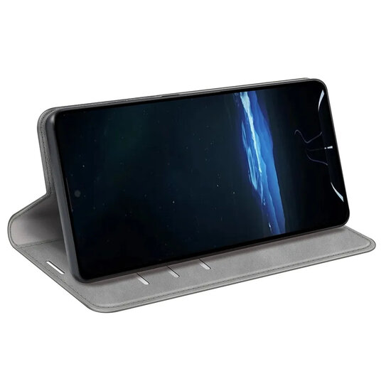 Sony Xperia 1 VIII Hoesje - MobyDefend Luxe Wallet Bookcase (Magnetische Sluiting) - Grijs