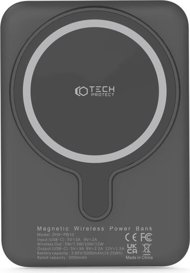 Tech-Protect MagSafe Powerbank - 10.000mAh - Zwart