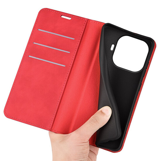 Xiaomi 17T Hoesje - MobyDefend Luxe Wallet Bookcase (Magnetische Sluiting) - Rood