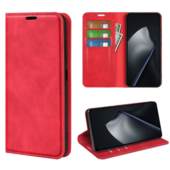 Xiaomi 17T Hoesje - MobyDefend Luxe Wallet Bookcase (Magnetische Sluiting) - Rood
