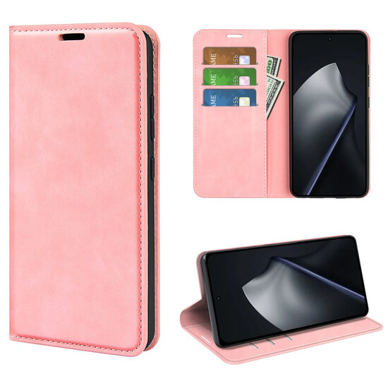 Xiaomi 17T Hoesje - MobyDefend Luxe Wallet Bookcase (Magnetische Sluiting) - Roze