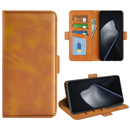 Xiaomi 17T Hoesje - MobyDefend Luxe Wallet Book Case (Sluiting Zijkant) - Lichtbruin