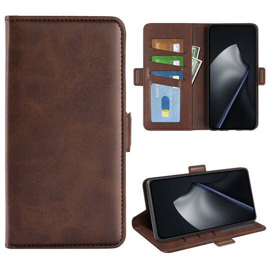 Xiaomi 17T Hoesje - MobyDefend Luxe Wallet Book Case (Sluiting Zijkant) - Bruin