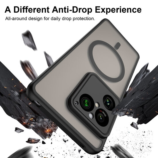 Sony Xperia 1 VIII Hoesje - MobyDefend MagSafe Case Mat Transparant Met Gekleurde Rand - Blauw