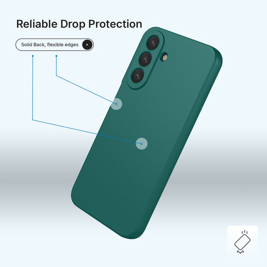 Samsung Galaxy A27 Hoesje - MobyDefend Matte Siliconen Backcover - Groen