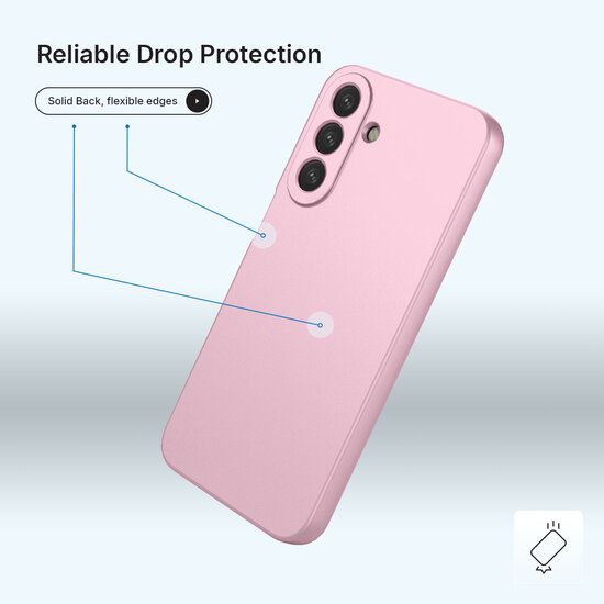 Samsung Galaxy A27 Hoesje - MobyDefend Matte Siliconen Backcover - Licht Roze