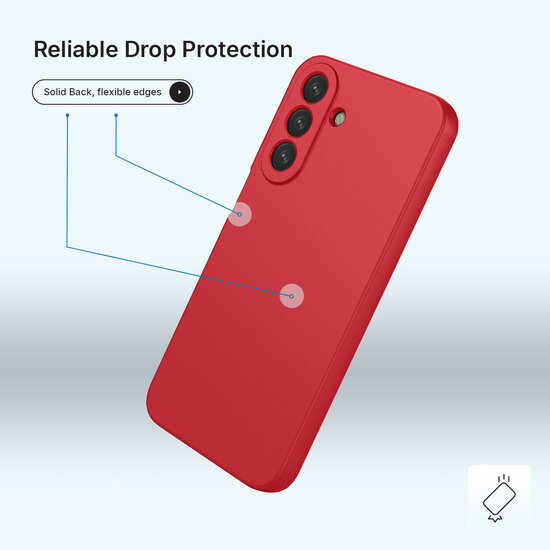 Samsung Galaxy A27 Hoesje - MobyDefend Matte Siliconen Backcover - Framboosrood